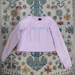Purple cropped Seaside crewneck